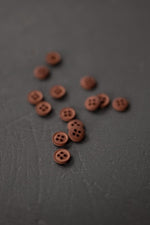 COTTON BUTTONS • Rusty Orange • 11mm or 15mm