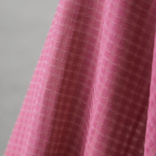 Light and sheer voile with a fine checkered texture. Punch colourway