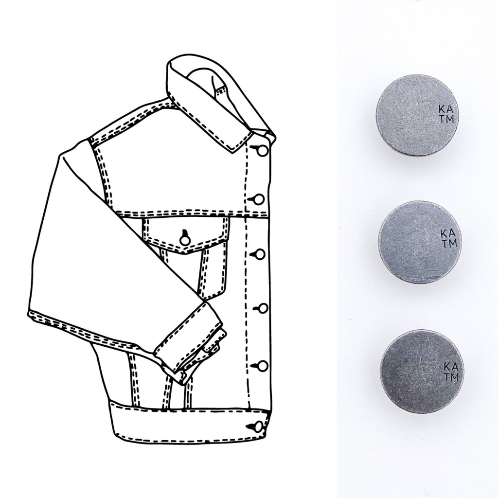 KATM • DENIM JACKET • HARDWARE KITS • PATTERN SCISSORS FROCK Pattern