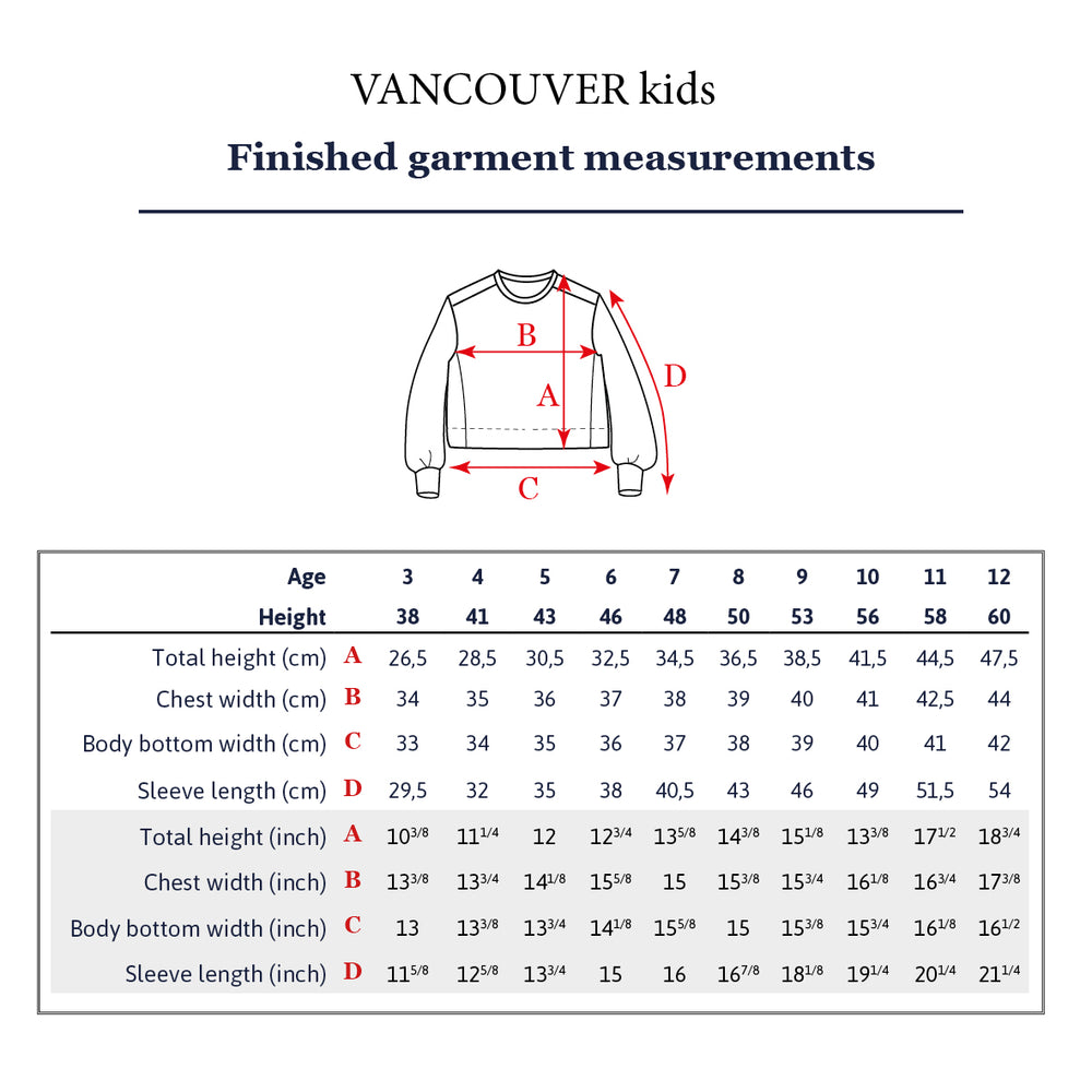 VANCOUVER Sweatshirt - Kids 3Y/12Y • Pattern