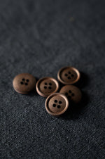 COTTON BUTTONS • Black Coffee • 15mm