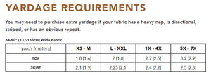 Fabric requirements for the Saturday Skirt Set by Friday Pattern co.