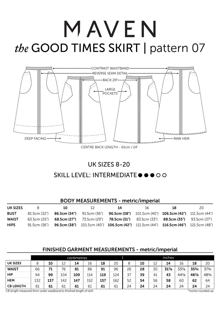 THE GOOD TIMES SKIRT • Pattern