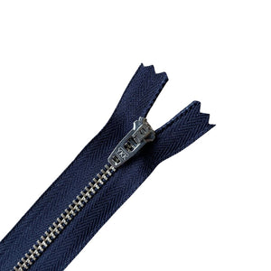 YKK® JEAN ZIPPER • Dark Navy (233) • Nickel finish • 15cm or 18cm