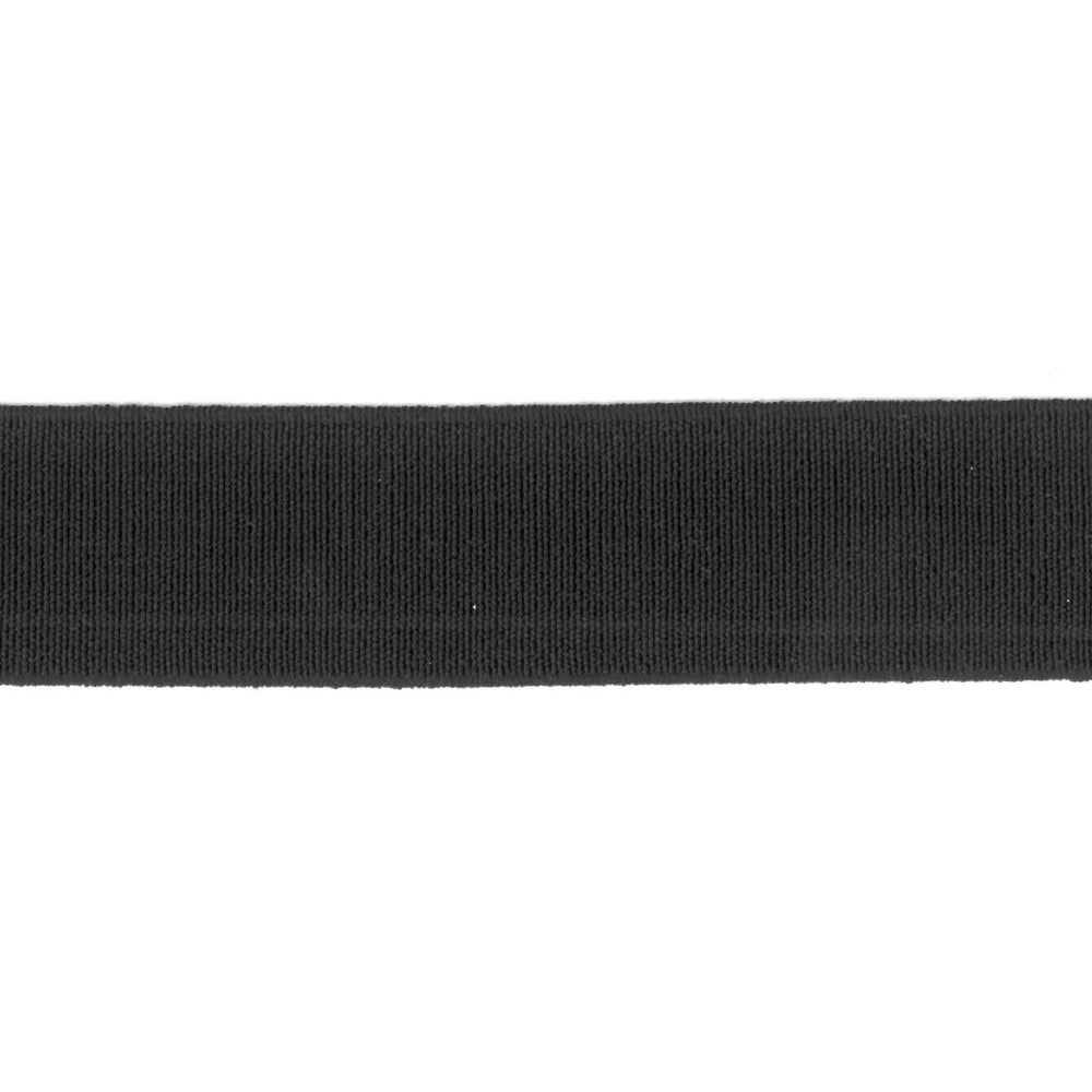 NON-ROLL ELASTIC • HIGH DENSITY • Black 25mm