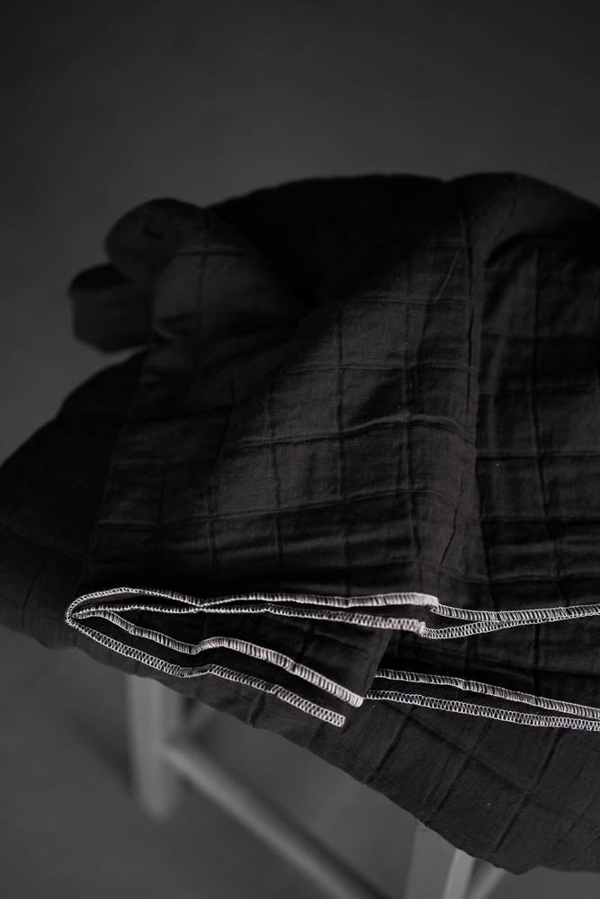 COTTON JACQUARD • Lunar Black $79/per metre ($39.50/per 1/2 metre)