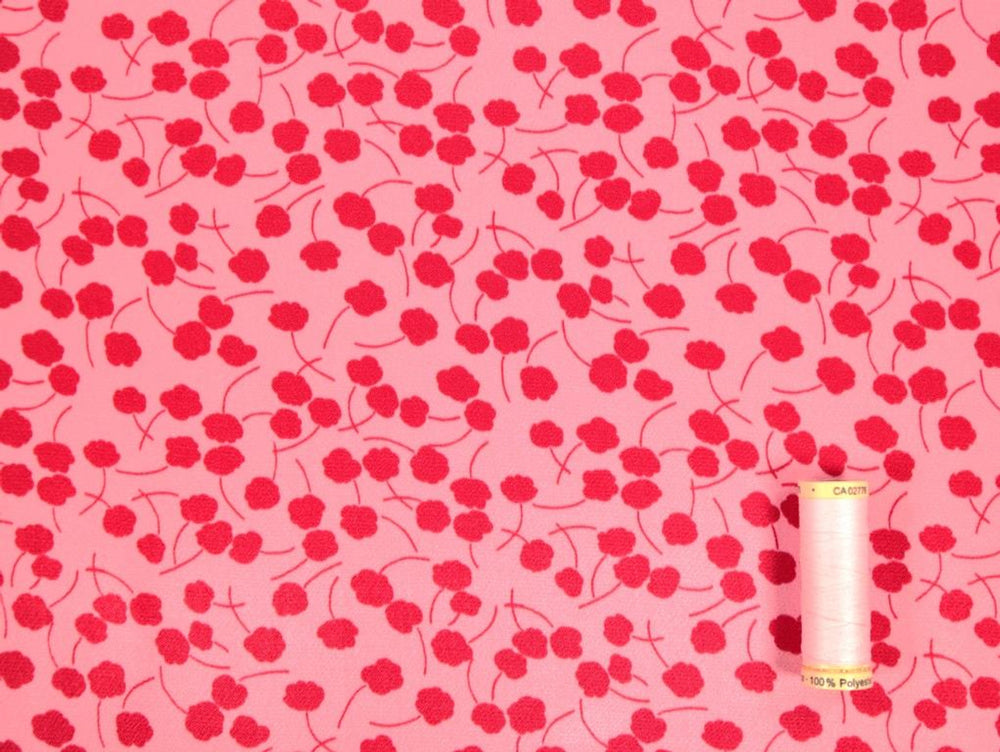 VISCOSE ECOVERO™ SATIN • CLOUD FLOWER • Rose Pink $42.00/metre
