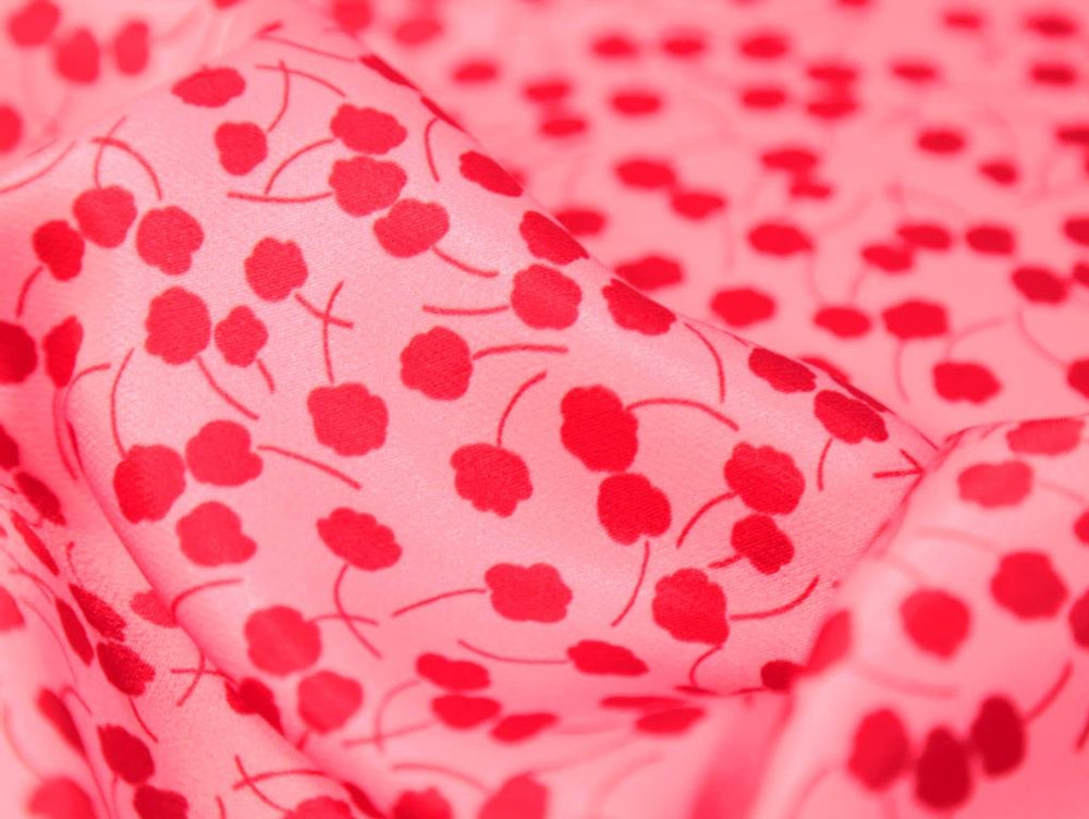 VISCOSE ECOVERO™ SATIN • CLOUD FLOWER • Rose Pink $42.00/metre