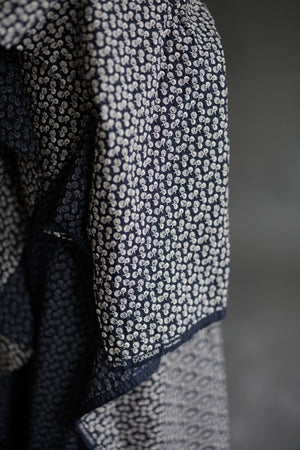 ORGANIC COTTON SEERSUCKER • DONGURI • Navy Nut $58.00/metre