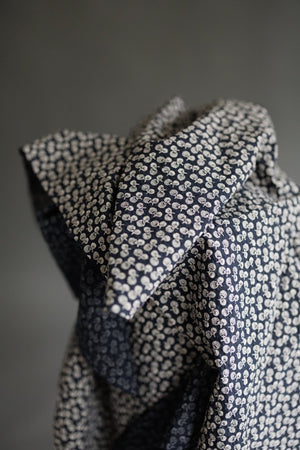 ORGANIC COTTON SEERSUCKER • DONGURI • Navy Nut $58.00/metre