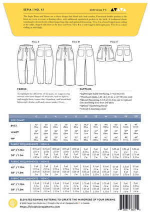 SEPIA PANTS & SHORT • Pattern