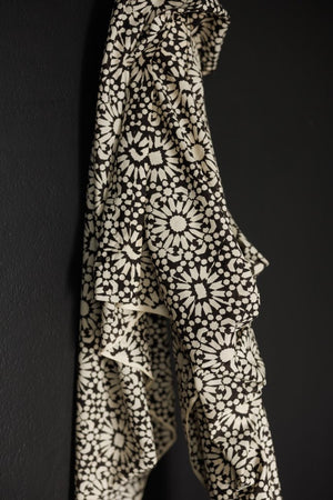 INDIAN COTTON • HAND BLOCK • Papercut Black $46.00/metre