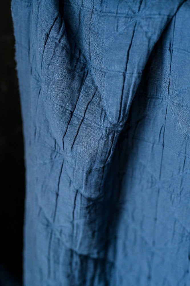 QUILTED COTTON JACQUARD • Ahoy Blue $75/per metre ($37.50/per 1/2 metre)