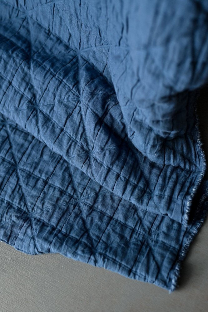 QUILTED COTTON JACQUARD • Ahoy Blue $75/per metre ($37.50/per 1/2 metre)