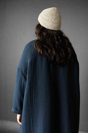 QUILTED COTTON JACQUARD • SOFT STITCH • Navy $75/per metre ($37.50/per 1/2 metre)