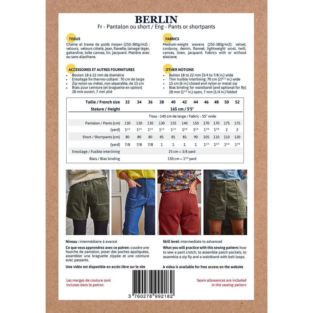 BERLIN Pants & Shorts • Pattern