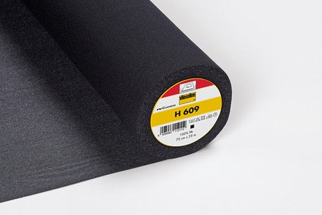 VILENE FUSIBLE KNIT INTERFACING •  LIGHTWEIGHT & BI-ELASTIC (H 609) • White or Black $19.95/metre