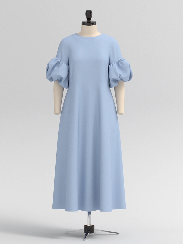 Balloon sleeve long dress clearance