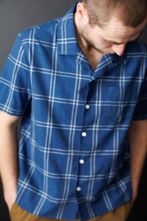 The All State shirt sewing pattern using Ingrid Check - Indian Cotton by Merchant & Mills