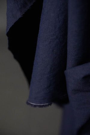 LINEN/RECYCLED LINEN/ORGANIC COTTON •  Dark Navy $82.00/metre