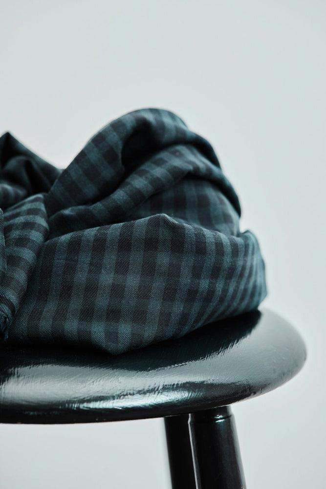 TWO-TONE CHECK • TENCEL™ Twill • Pond $49.00/metre