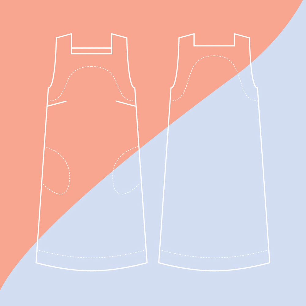 Shift Dress Pattern Drawing Sewing patterns by Masin • SASHA SHIFT DRESS • PDF Pattern • Pattern ...