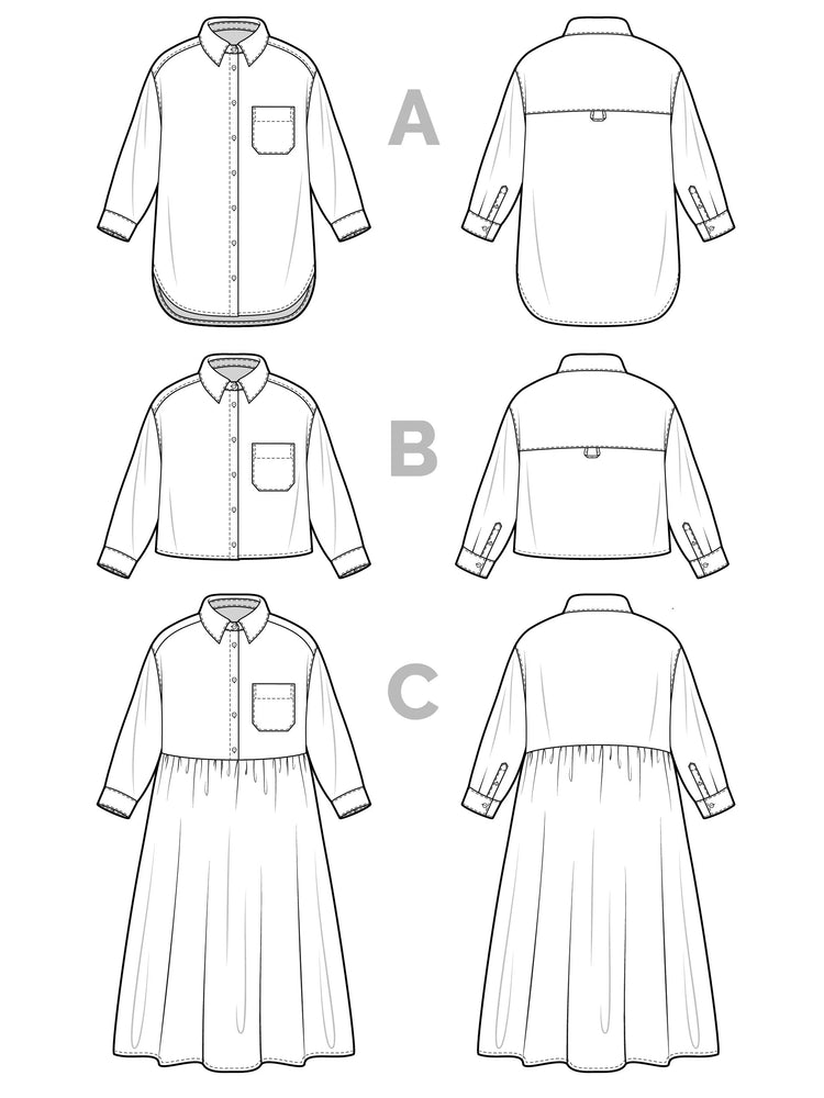 JENNA BUTTON-UP SHIRT & DRESS • Pattern