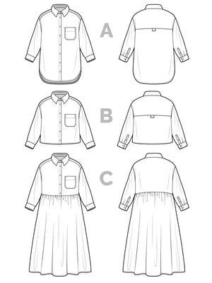 JENNA BUTTON-UP SHIRT & DRESS • Pattern
