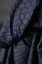 INDIAN COTTON • Navy Eyelet • Remnant 98cm