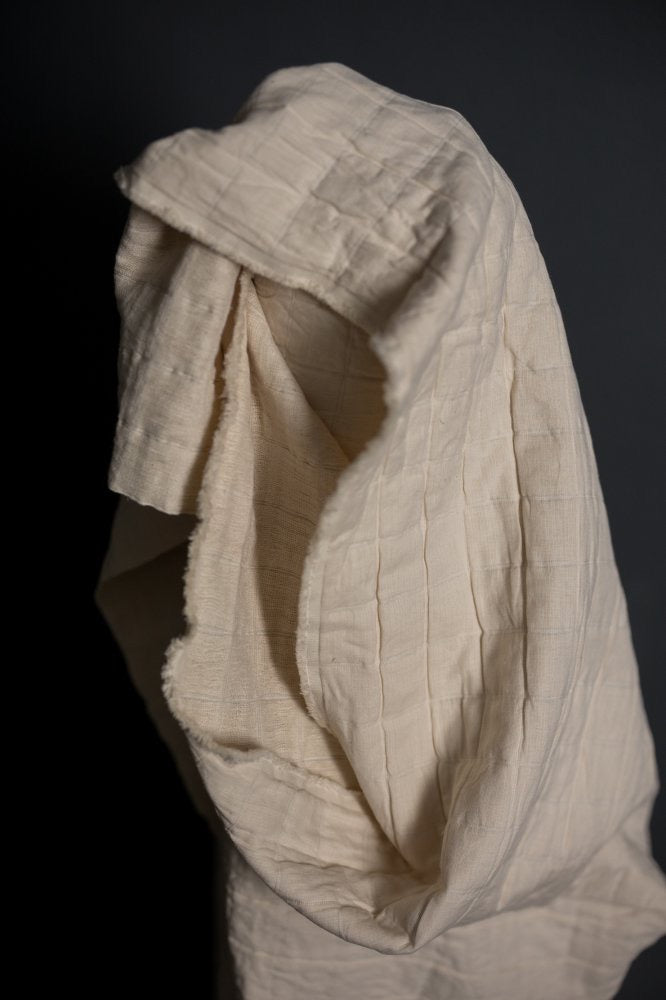 COTTON JACQUARD •  Ecru $79/per metre ($39.50/per 1/2 metre)