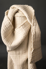 QUILTED COTTON JACQUARD • SOFT STITCH • Ecru $75/per metre ($37.50/per 1/2 metre)
