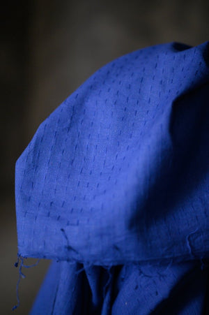 INDIAN COTTON • PLUNGE KANTHA STITCH • Cobalt Blue $62.00/metre