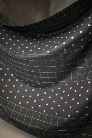 INDIAN COTTON • Midnight Orchard Jamdani $56.00/metre