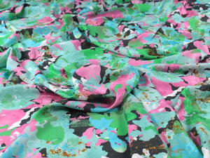 VISCOSE JACQUARD • KIKA • Pink & Emerald $49.00/metre