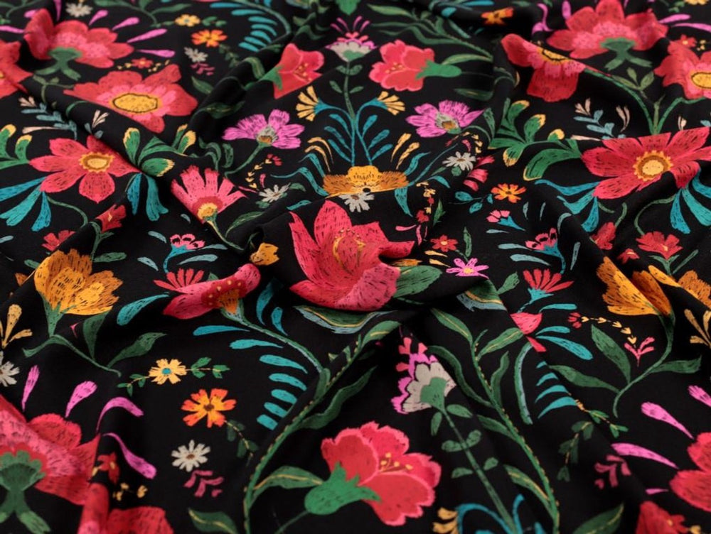 ECOVERO™ CREPE  • FLAVIA • Black  $52.00/metre