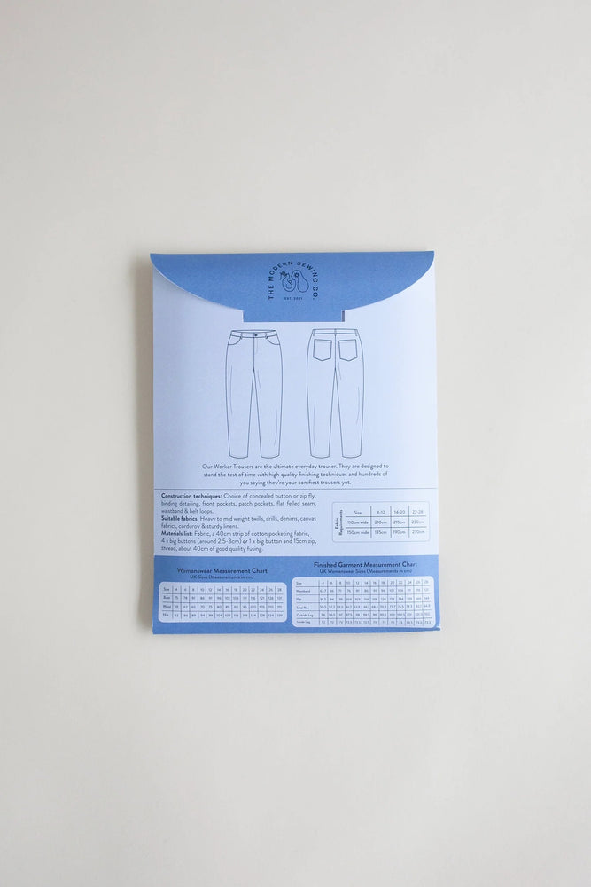 Boss Worker Thread Pattern THE MODERN SEWING CO • WORKERS TROUSERS • Paper Pattern • Pattern ...