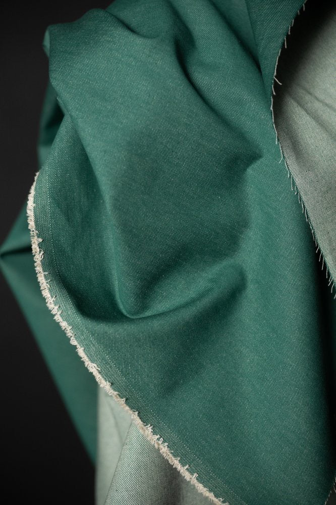 ORGANIC DENIM 10oz • Jade Green $65.00/metre