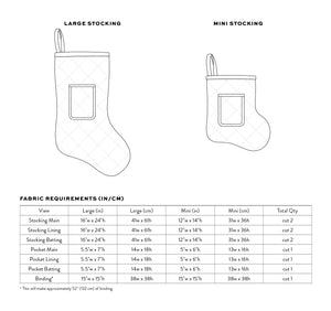 QUILTED POCKET STOCKING • PDF Pattern