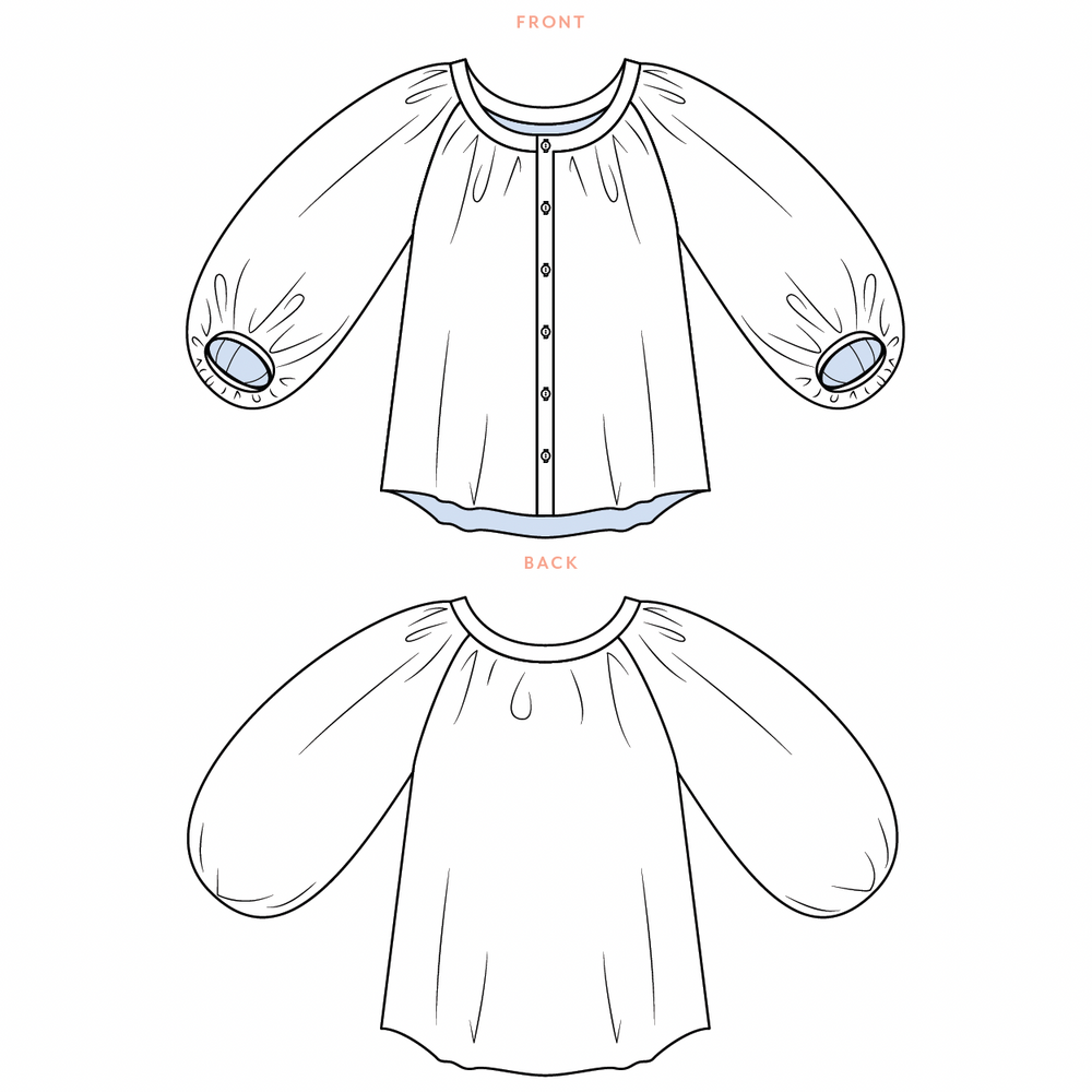 Amalfi Blouse Sewing Pattern - Sewing patterns by Masin