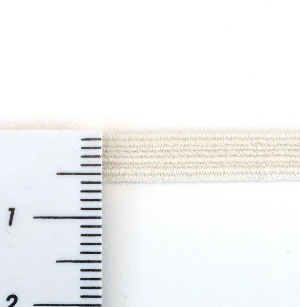 ORGANIC COTTON ELASTIC • Natural Un-dyed 6mm • 140% Stretch