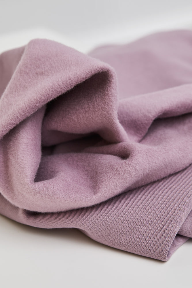 ORGANIC BRUSHED SWEAT KNIT • Lilac $50/per metre