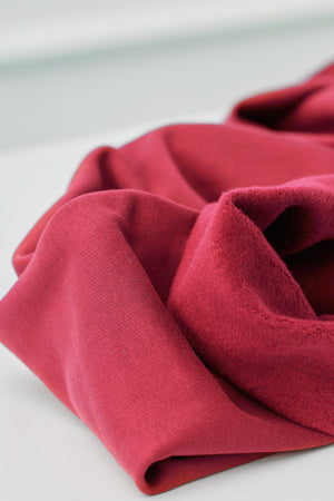 ORGANIC BRUSHED SWEAT KNIT • Crimson $50.00/metre