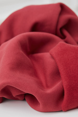 ORGANIC BRUSHED SWEAT KNIT • Red $50.00/metre