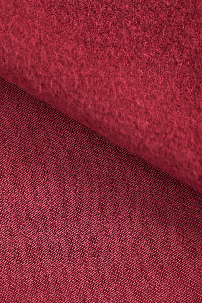 ORGANIC BRUSHED SWEAT KNIT • Red $50/per metre