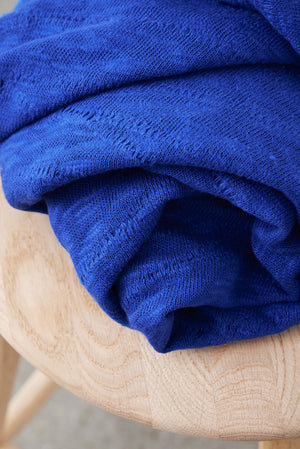 ORGANIC SLUB JACQUARD KNIT • Cobalt Blue $56.00/metre