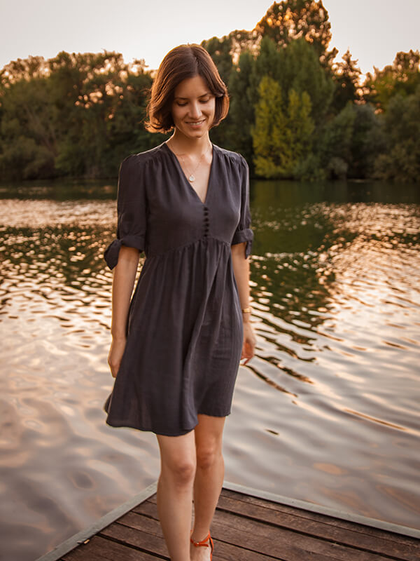 
                
                    Load image into Gallery viewer, Pleiades 1 dress sewing pattern by French Poetry
                
            