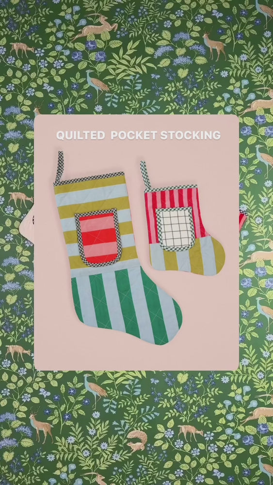 
                
                    Load and play video in Gallery viewer, QUILTED POCKET STOCKING • PDF Pattern
                
            