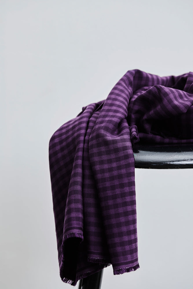 TWO-TONE CHECK • TENCEL™ Twill • Purple Night $49.00/metre