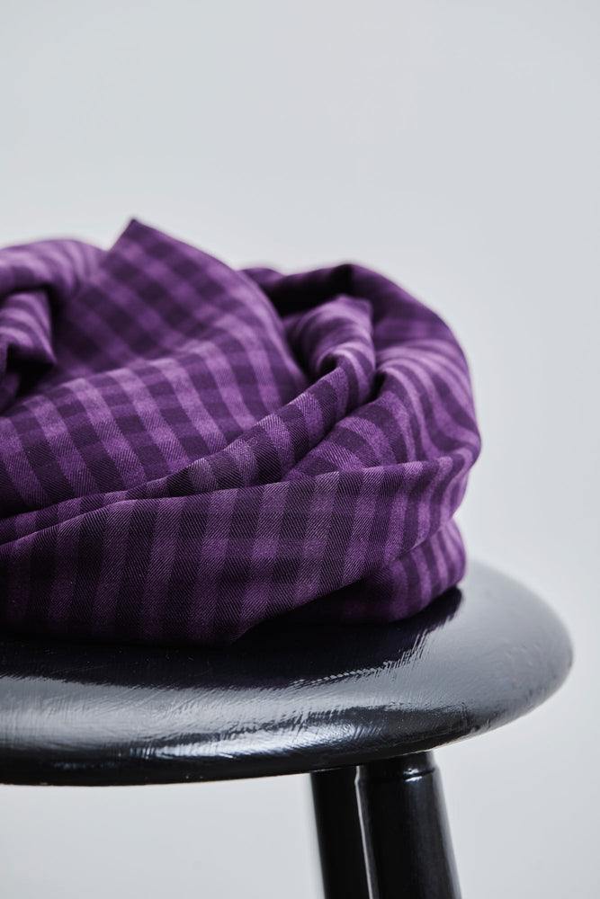 TWO-TONE CHECK • TENCEL™ Twill • Purple Night $49.00/metre