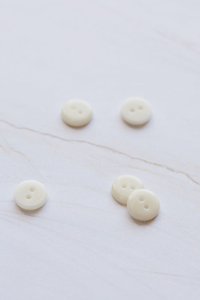 2-HOLE COROZO BUTTONS • Creamy White • 11mm